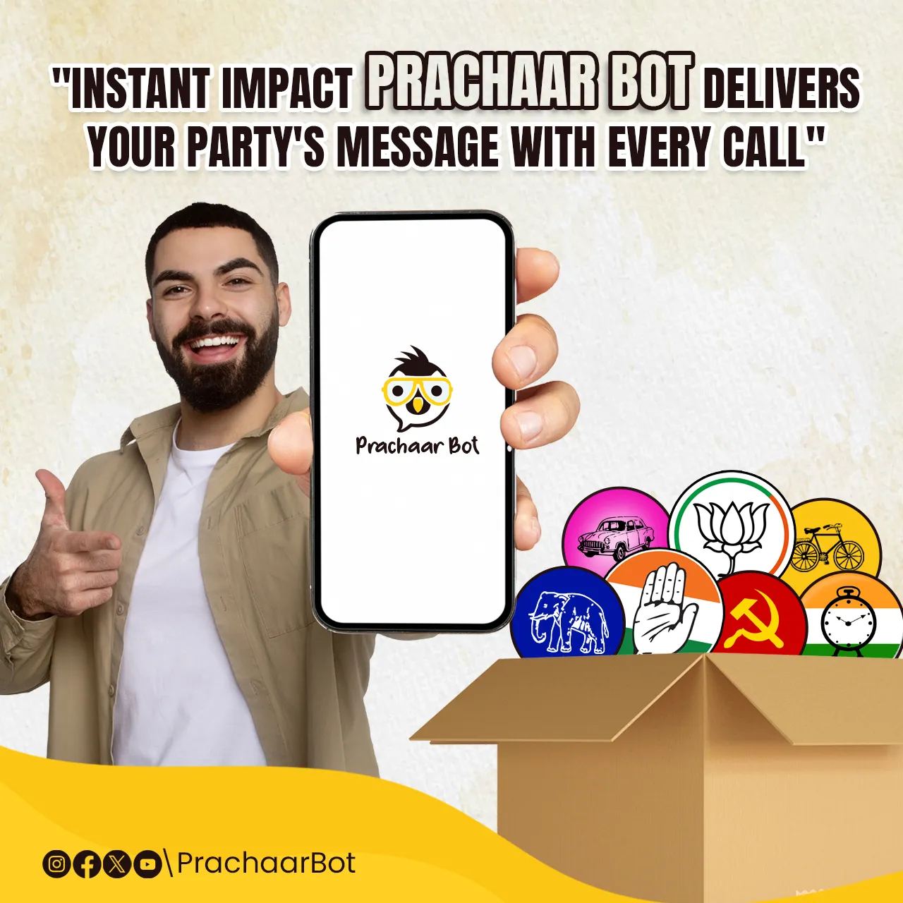 social media creative prachaarbot