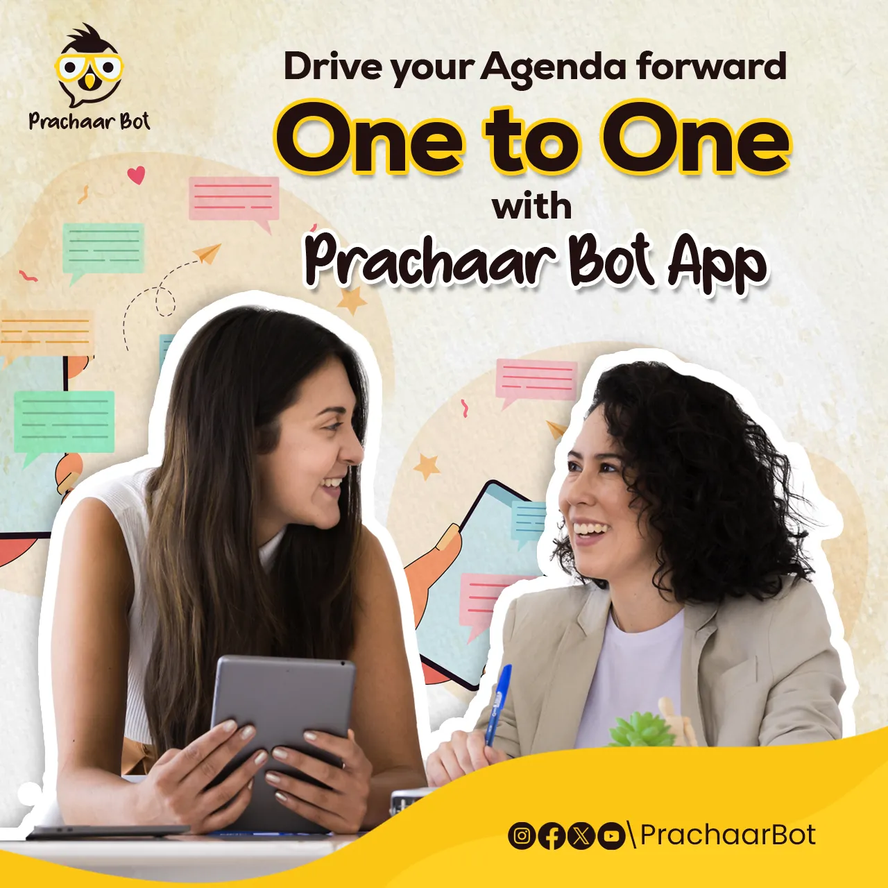 social media creative prachaarbot