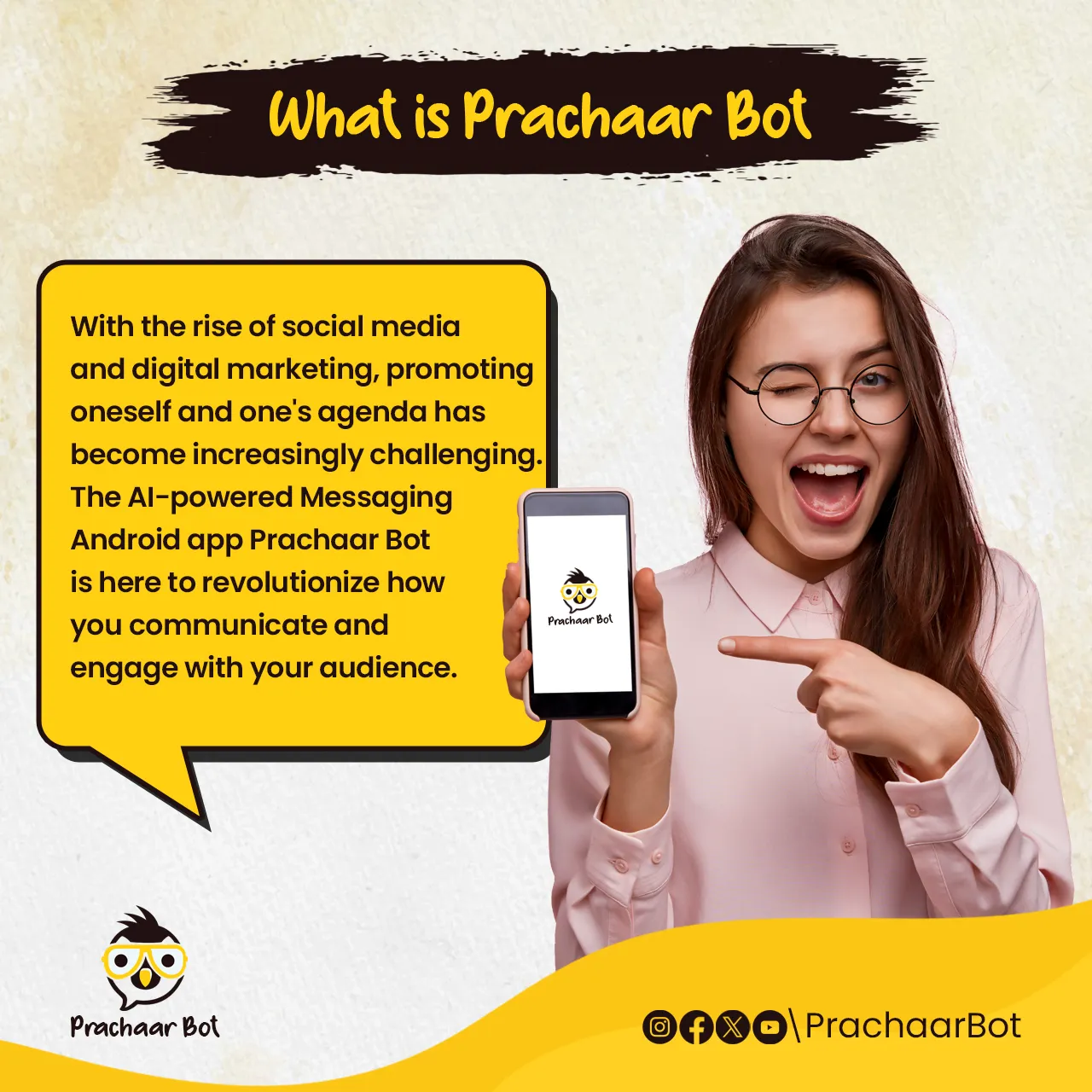 social media creative prachaarbot